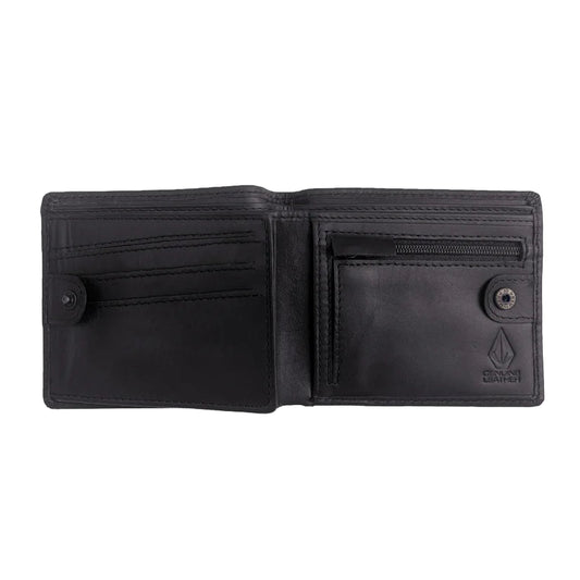 VOLCOM Single Stone Leather Wallet - Black