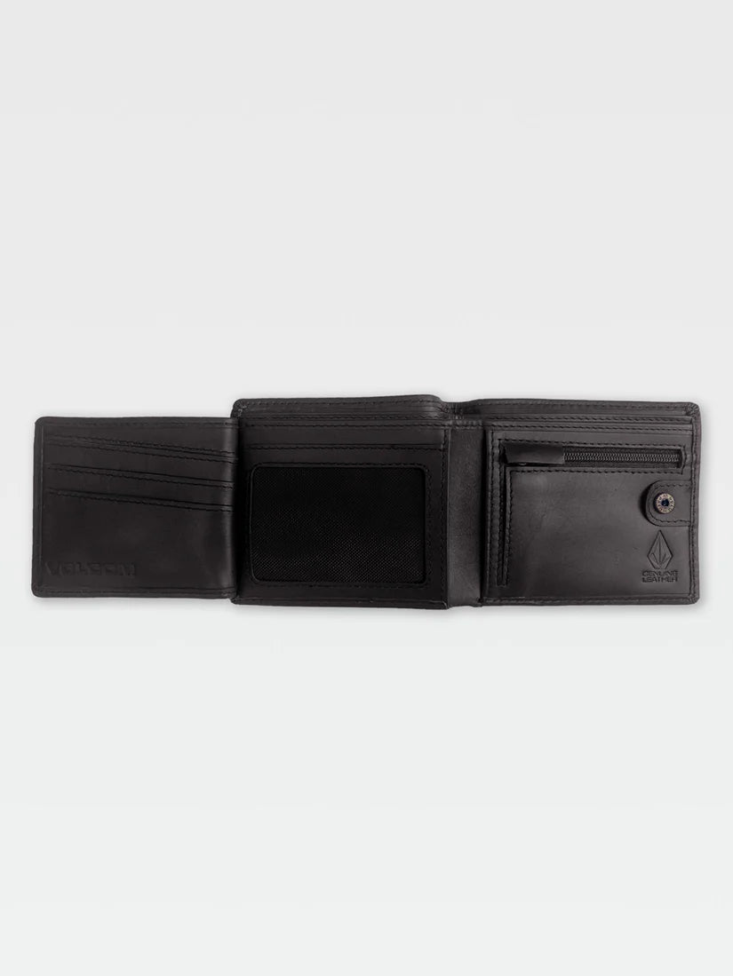 VOLCOM Single Stone Leather Wallet - Black