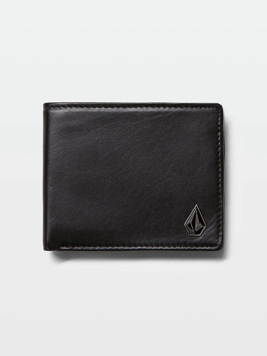 VOLCOM Single Stone Leather Wallet - Black