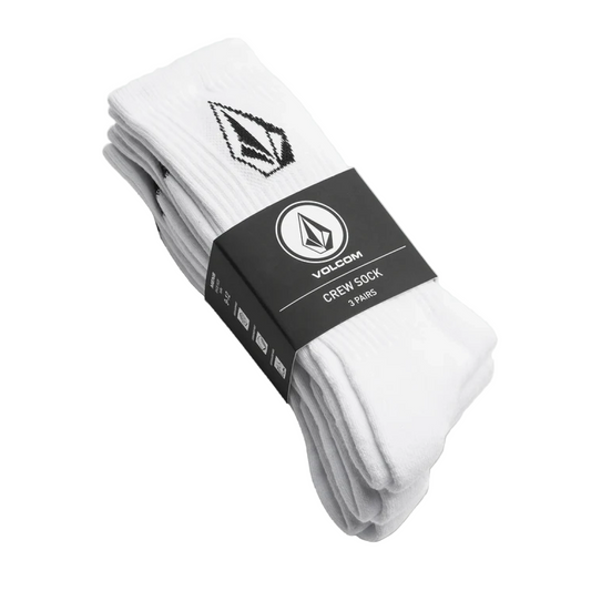 VOLCOM Full Stone 3pk Socks - White