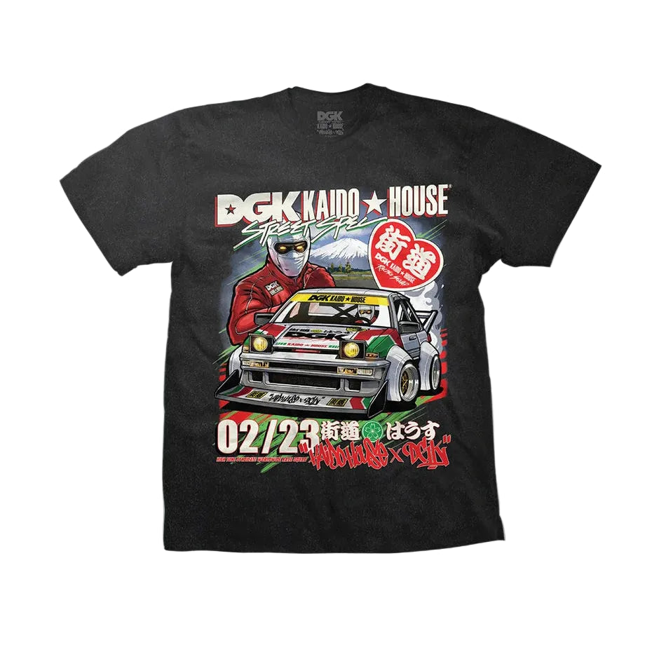 DGK x Kaido House Raceway Tee - Vintage Black