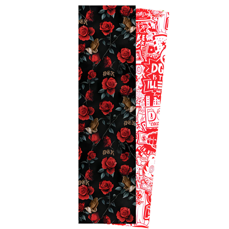 Two scarves with different patterns on a white background