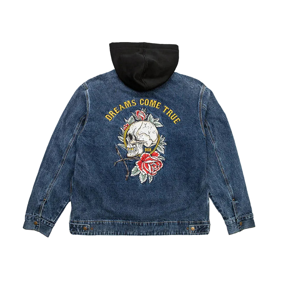 DGK Imagine Hooded Mens Work Jacket - Washed Indigo