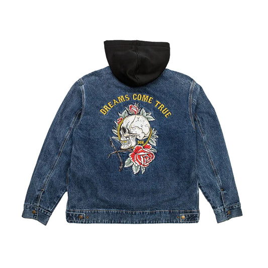 DGK Imagine Hooded Mens Work Jacket - Washed Indigo