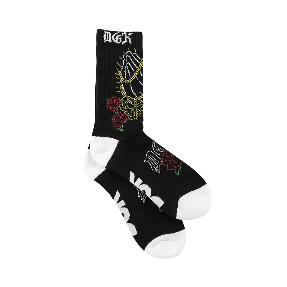 DGK Deus 1pk Crew Socks - Black