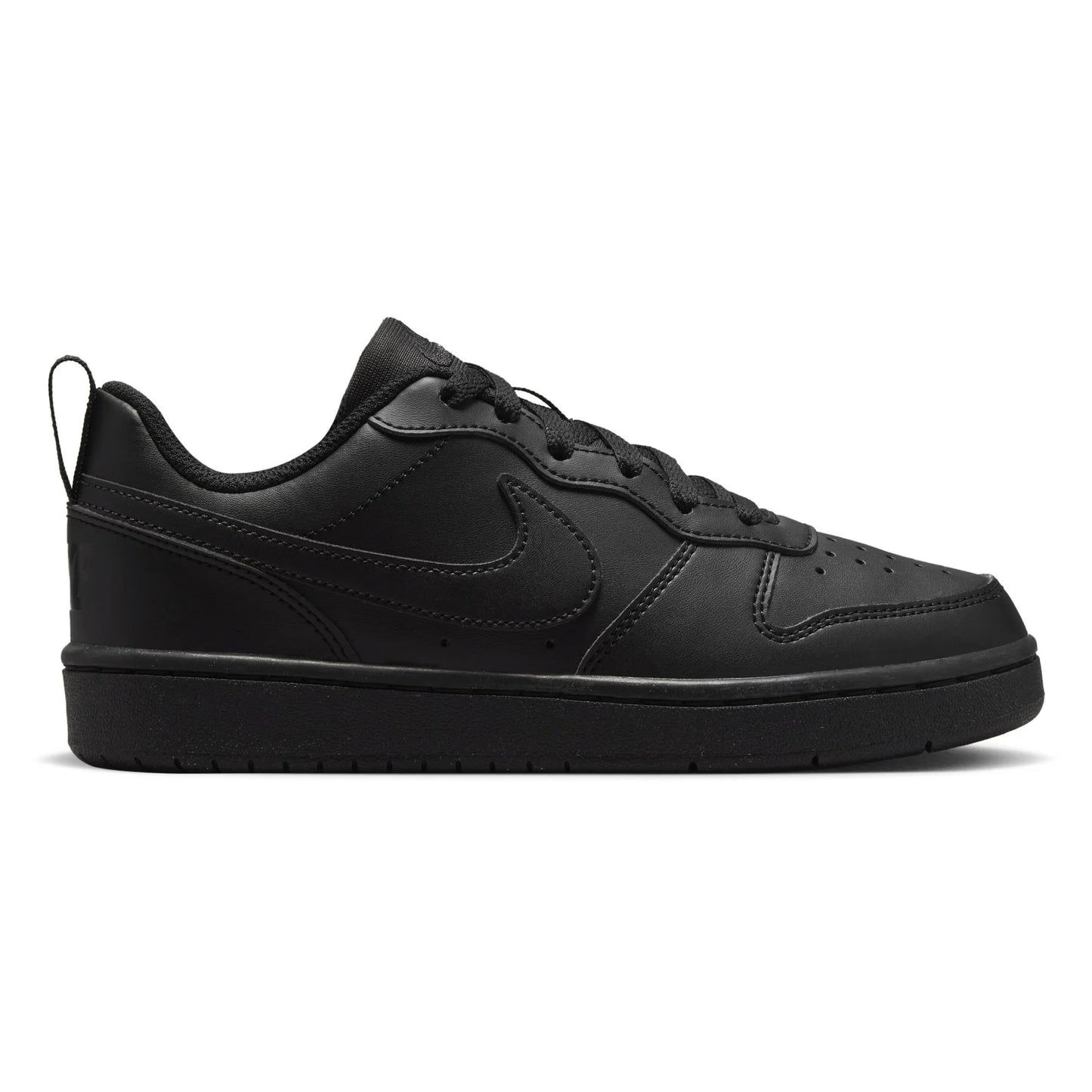NIKE Court Borough Recraft Older Youth Low Shoe - Black/Black/Black