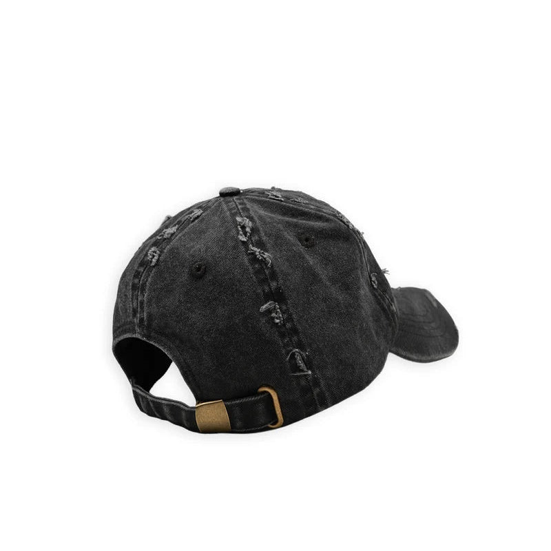 WNDRR STXR Distressed Strapback Cap - Washed Black
