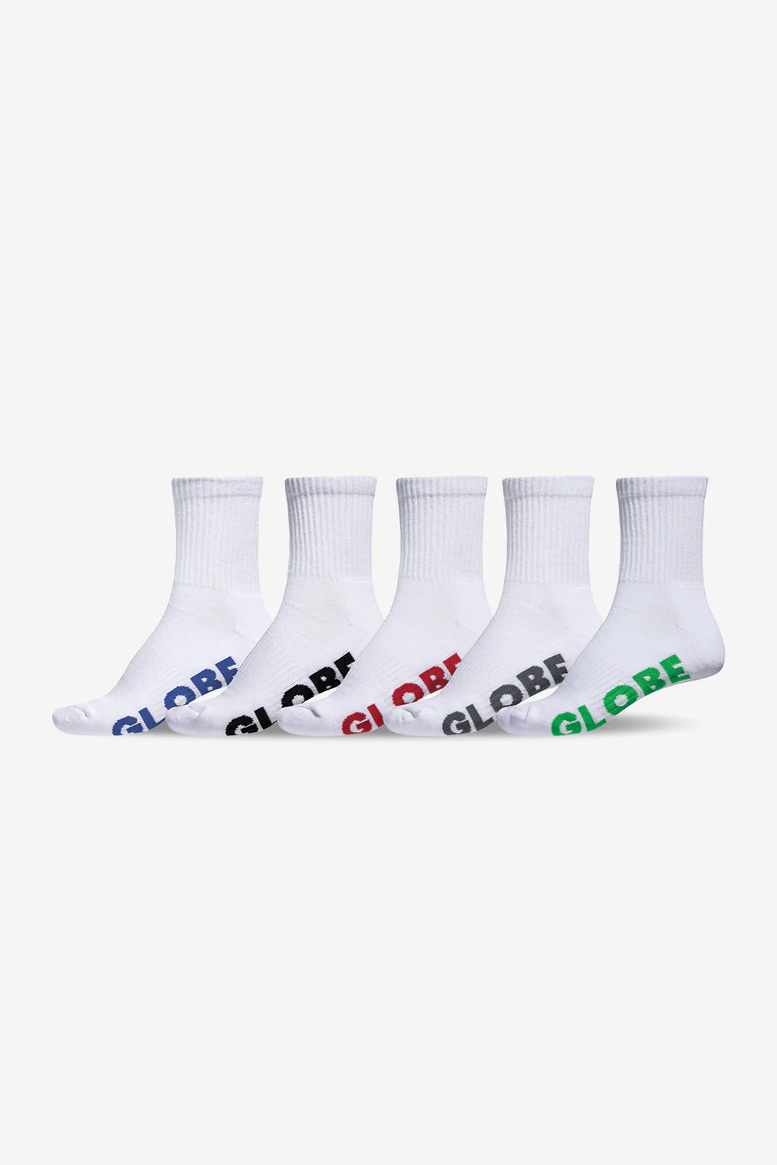 GLOBE Stealth Crew Mens 5pk Socks - White