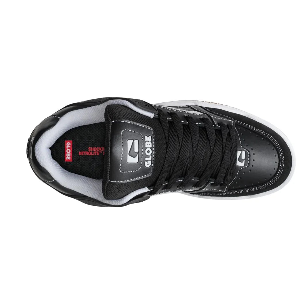 GLOBE Tilt Mens Low Shoe - Black/White/Stitch
