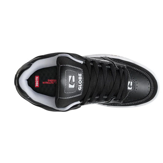 GLOBE Tilt Mens Low Shoe - Black/White/Stitch