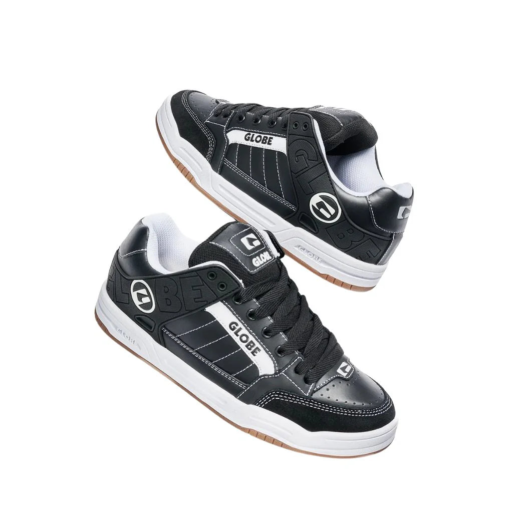 GLOBE Tilt Mens Low Shoe - Black/White/Stitch