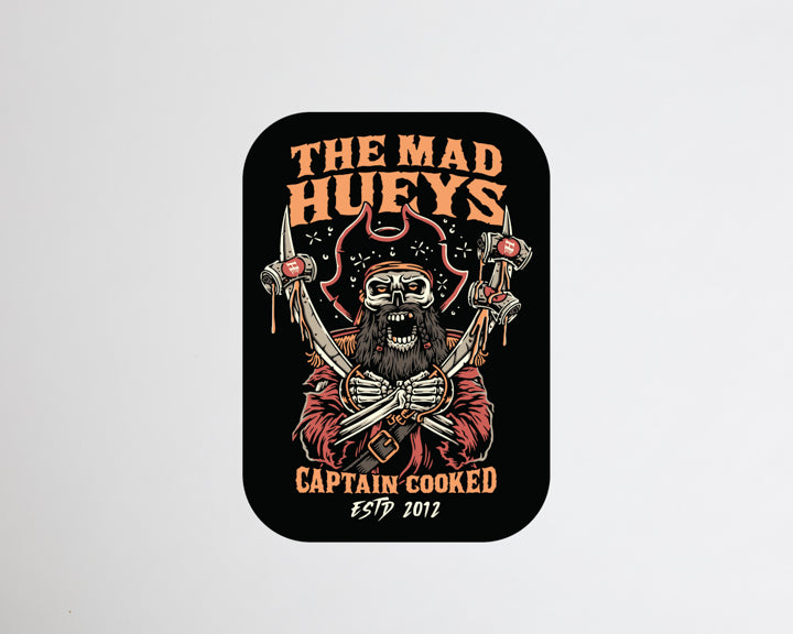 THE MAD HUEYS Captain Cooked Sticker - Black