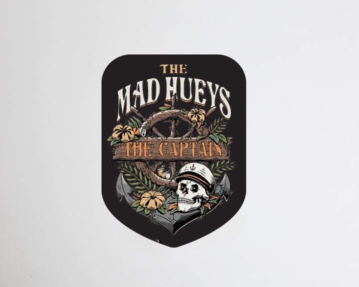 THE MAD HUEYS Shipwrecked Captain Sticker - Black