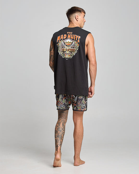 THE MAD HUEYS The Island Captain Mens Tank - Black