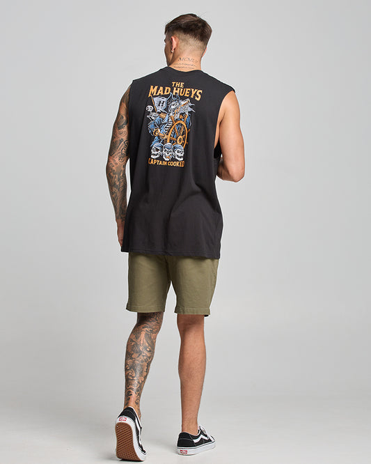 THE MAD HUEYS Captain Cooked Mens Tank - Black