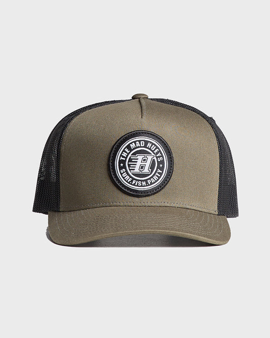 THE MAD HUEYS H Series Snapback Twill Trucker Cap - Olive