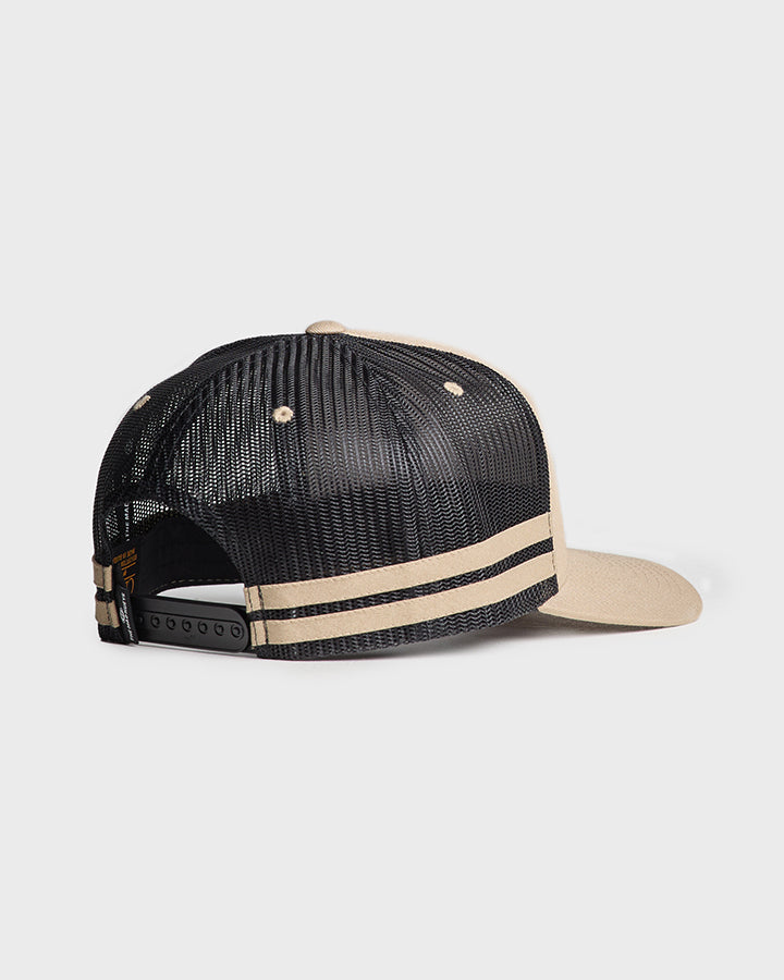 THE MAD HUEYS Anchor Bones Snapback Twill Trucker Cap - Tan