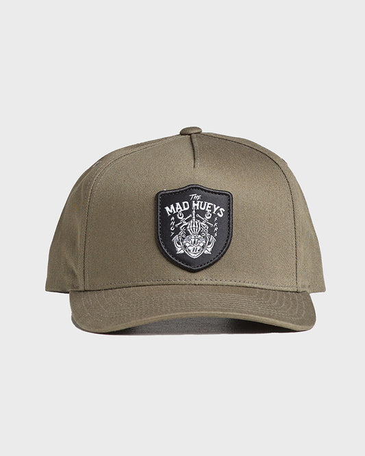 THE MAD HUEYS Ahoy Fkrs Twill Snapback Cap - Olive