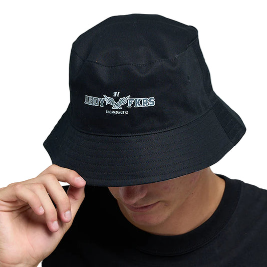 THE MAD HUEYS Fkrs Ahoy Reversible Bucket Hat - Black