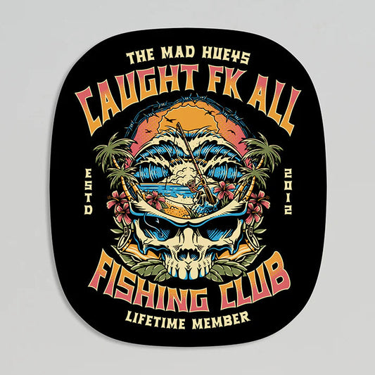 THE MAD HUEYS Caught Fk All Skull Sticker - Black