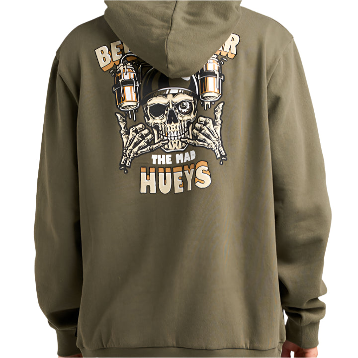 THE MAD HUEYS Beer To Beer Mens Hoodie - Olive