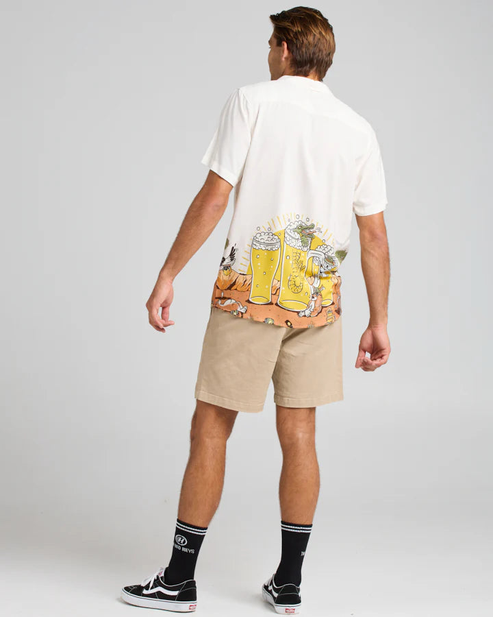 THE MAD HUEYS True Brew Mens Woven Shirt - Cement