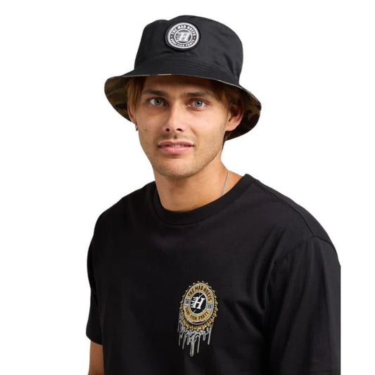 THE MAD HUEYS H Series Reversible Bucket Hat - Black/Camo