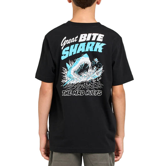 THE MAD HUEYS Great Shark Bite Youth Tee - Black