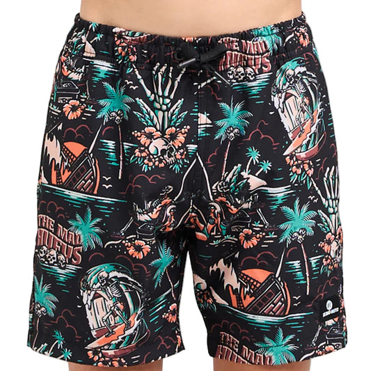 THE MAD HUEYS She'll Be Right 15" Volley Youth Short - Black