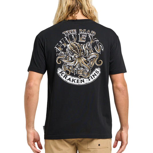 THE MAD HUEYS Kraken Port Hole Mens Tee - Black