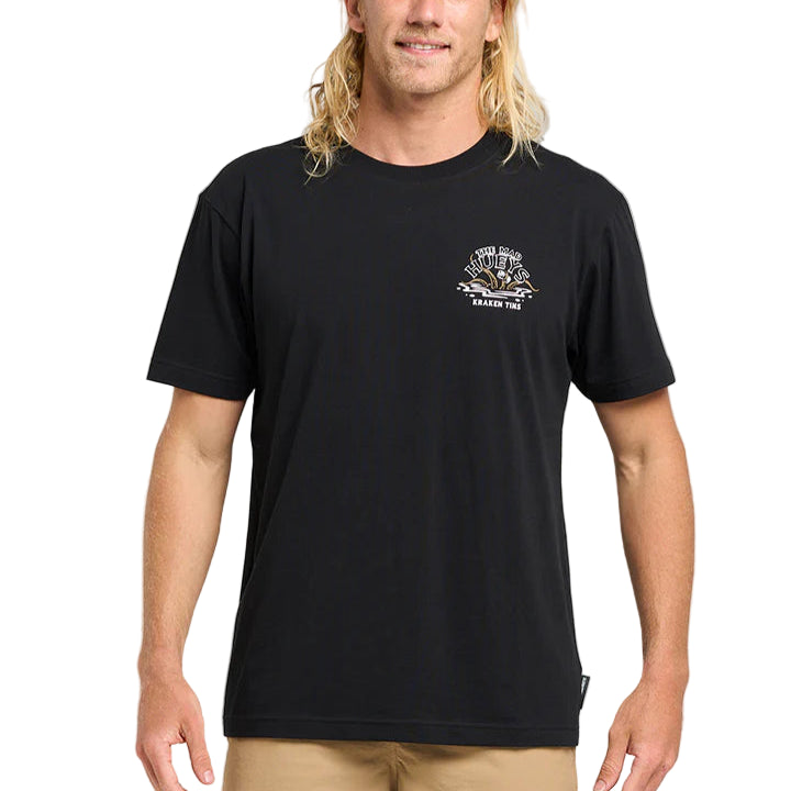 THE MAD HUEYS Kraken Port Hole Mens Tee - Black