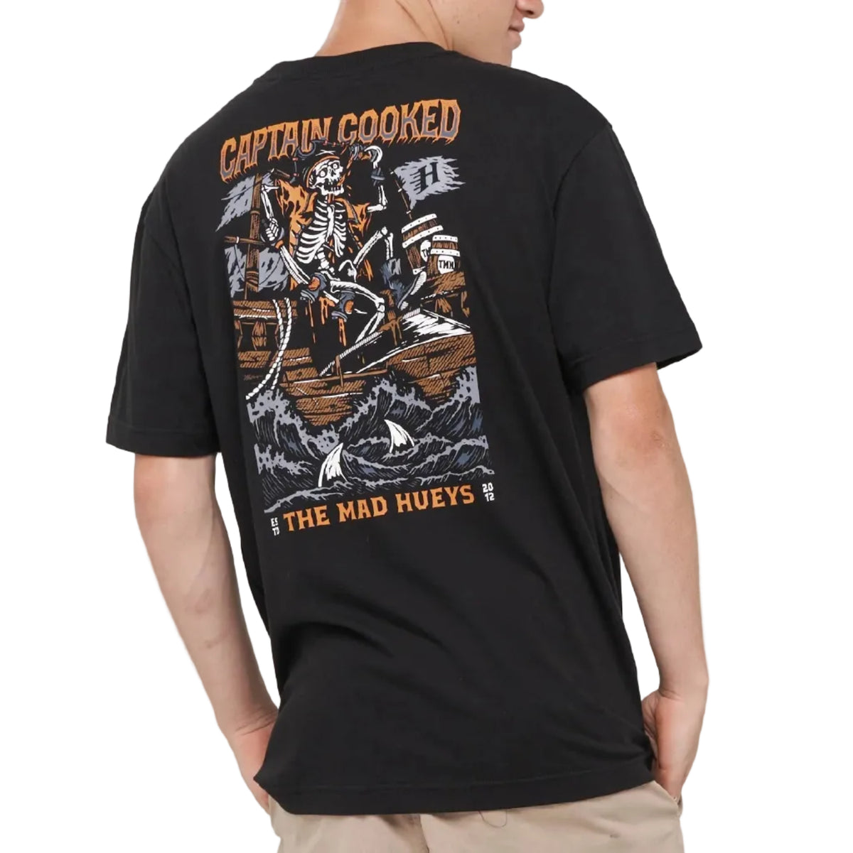 THE MAD HUEYS Plank Captain Cooked Tee - Black