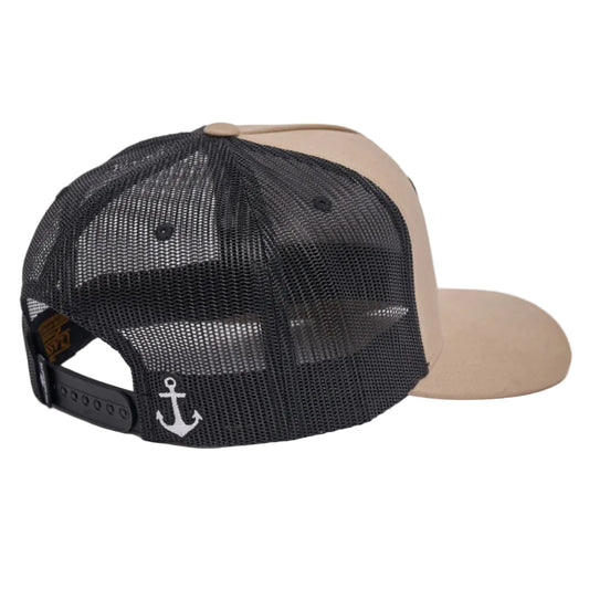 THE MAD HUEYS Og Anchor Twill Snapback Trucker Cap - Tan