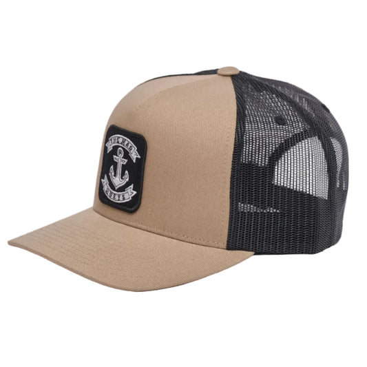 THE MAD HUEYS Og Anchor Twill Snapback Trucker Cap - Tan