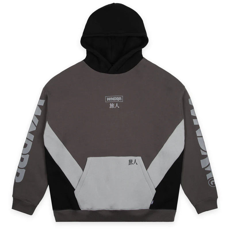 WNDRR Privacy Mens Panel Hoodie - Grey/Black