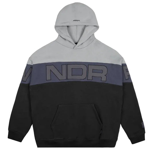 WNDRR Primer Mens Panel Hoodie - Grey/Faded Black