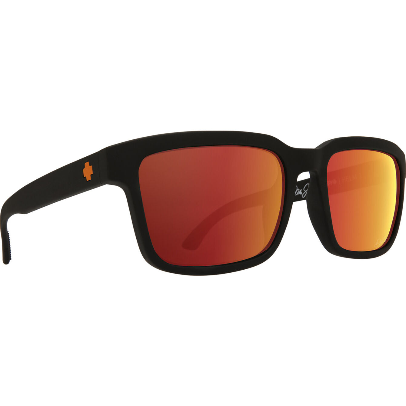 SPY Helm 2 Dale Jr Sunglasses - Matte Black/Happy Gray Green/Orange Spectra - VENUE.