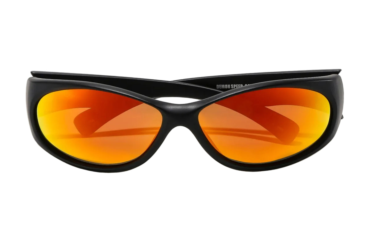 RITUAL VISION Demon Speed Polarised Sunglasses - Matte Black/Reflective Orange