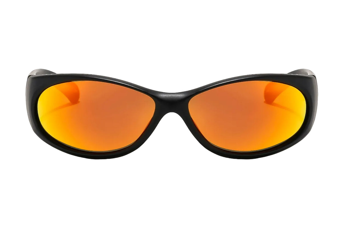 RITUAL VISION Demon Speed Polarised Sunglasses - Matte Black/Reflective Orange