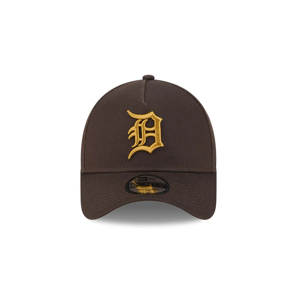 NEW ERA Detroit Tigers World Series 9FORTY A-Frame Snapback Cap - Brown Suede/Grey UV