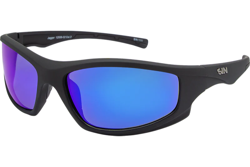 SIN Jagger Polarised Sunglasses - Rubber Black/Blue