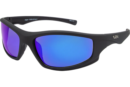 SIN Jagger Polarised Sunglasses - Rubber Black/Blue