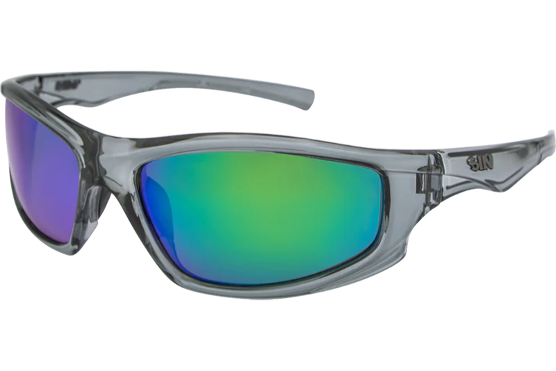 SIN Jagger Polarised Sunglasses - Crystal Grey/Green