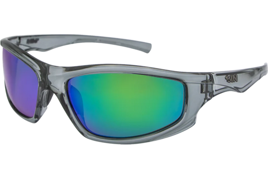 SIN Jagger Polarised Sunglasses - Crystal Grey/Green