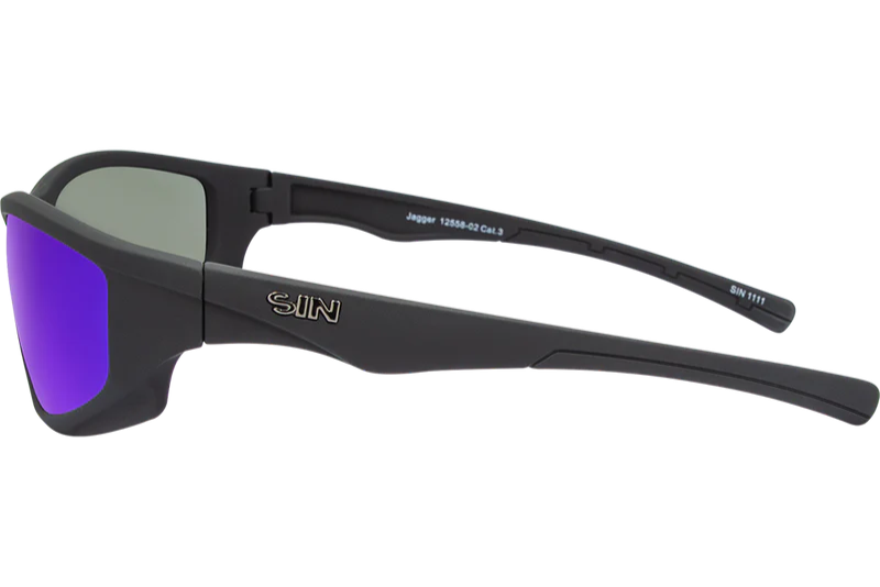 SIN Jagger Polarised Sunglasses - Rubber Black/Blue