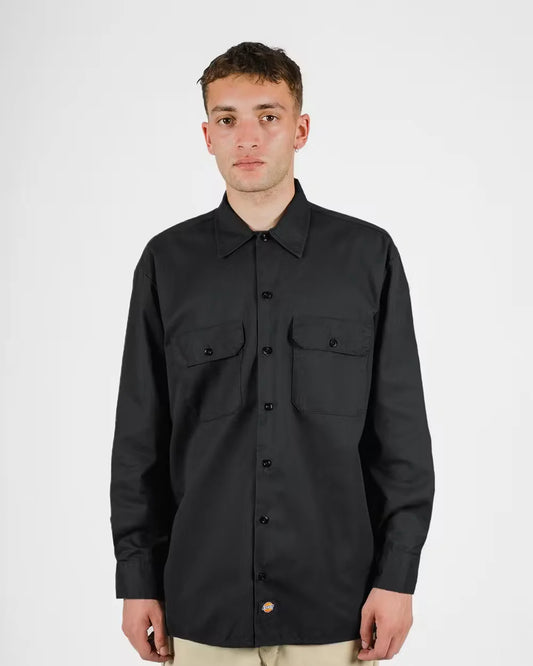 DICKIES 574 Regular Fit Mens L/S Shirt - Black