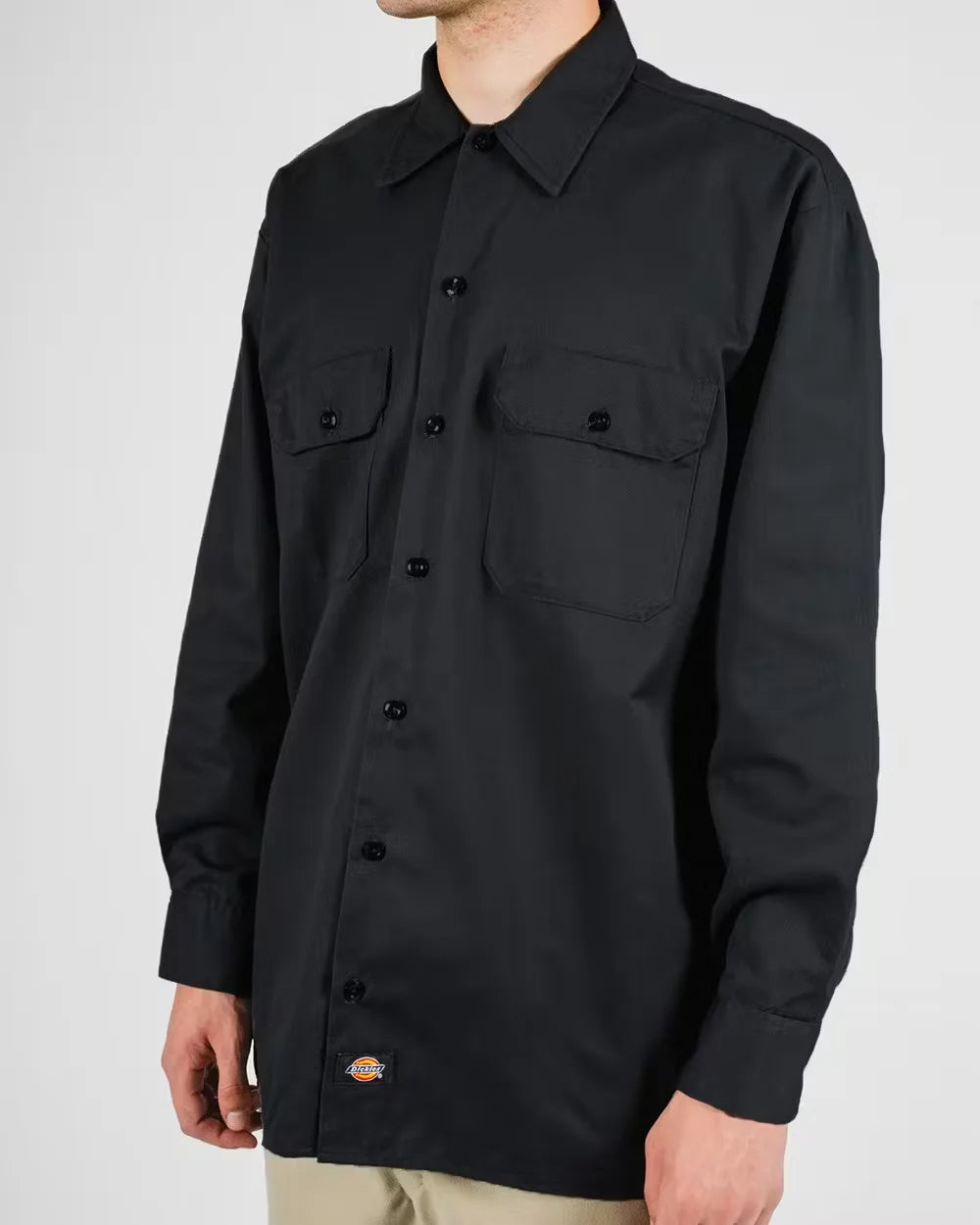DICKIES 574 Regular Fit Mens L/S Shirt - Black