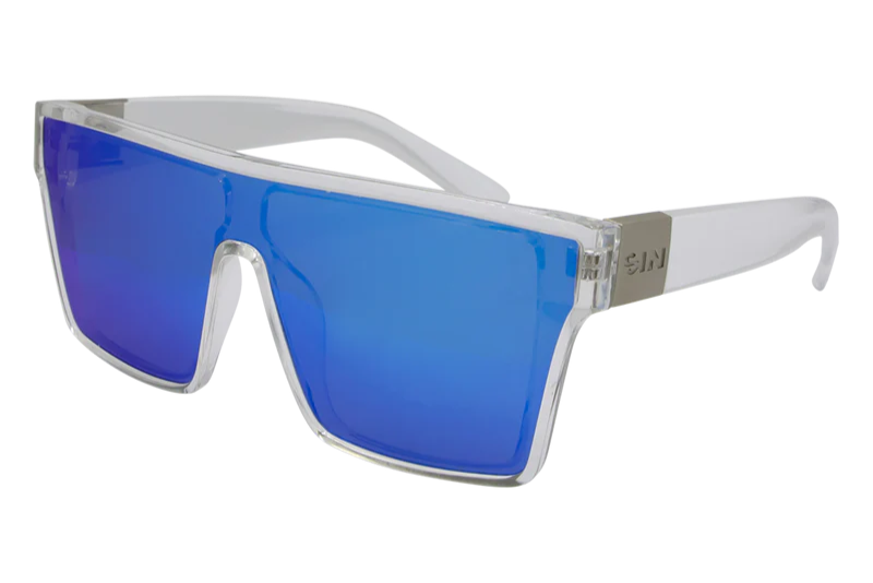 SIN Loose Cannon Polarised Sunglasses - Crystal/Blue