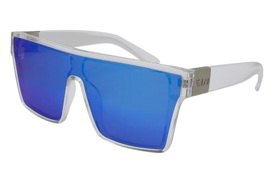 SIN Loose Cannon Polarised Sunglasses - Crystal/Blue