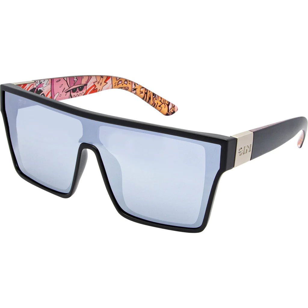 SIN Loose Cannon Polarised Sunglasses - Black/Silver